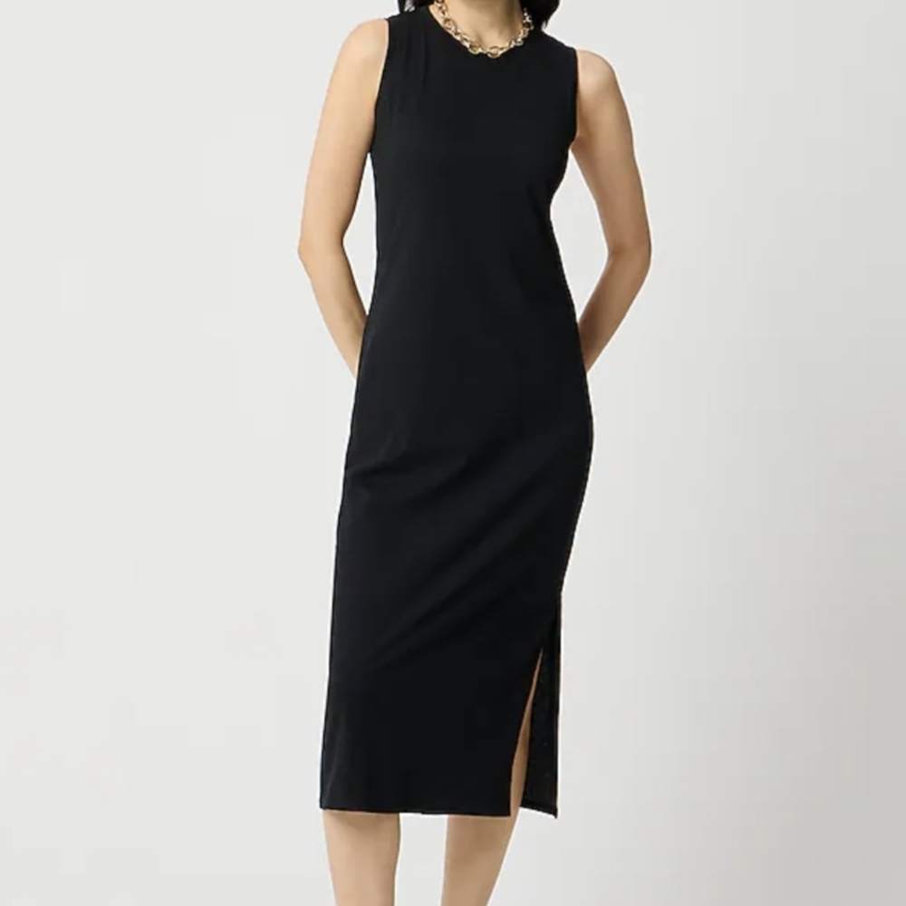 J. Crew Black Midi Dress Size M EUC